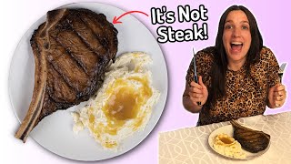 Hyperrealistic Steak Cake with some Mashed Potatoes Cake on the Side!