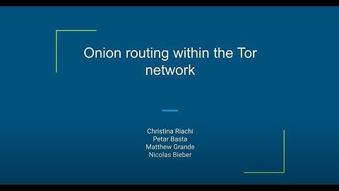 Onion routing within the Tor network