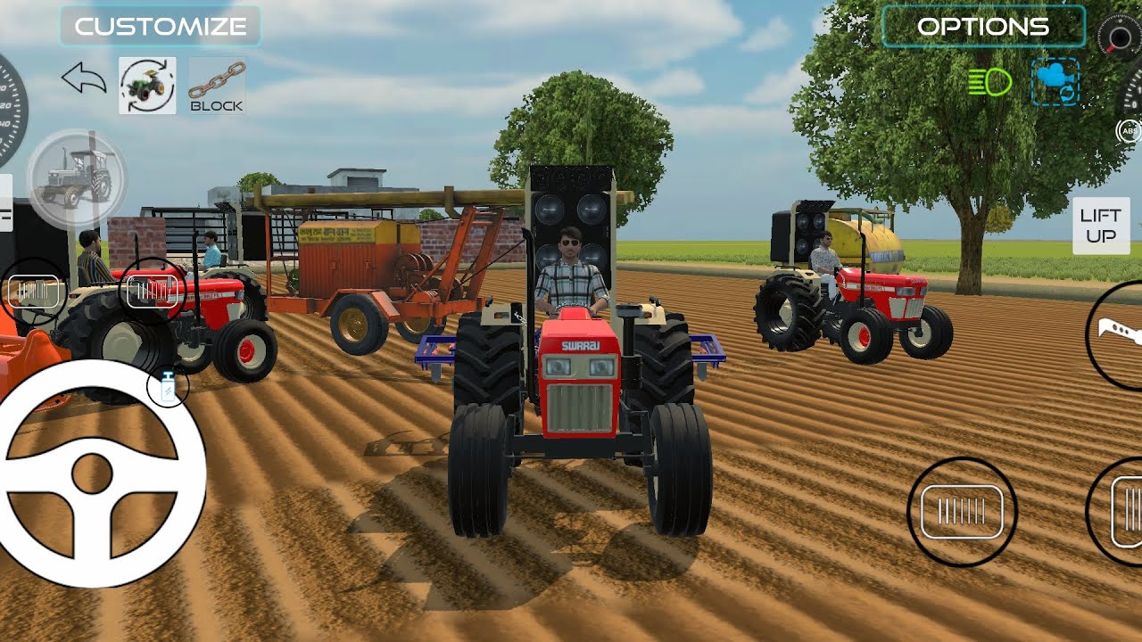 Indian Farming🌿|Realistic Tractor🚜|Swaraj 963with Cultivater and Routor,tanker#androidgameplay#games