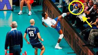 【バレーボール】観客ドン引き!?最後まで諦めない歴史に残るダイナミックプレー!【スーパープレイ】volleyball acrobatic saves【volleyball】