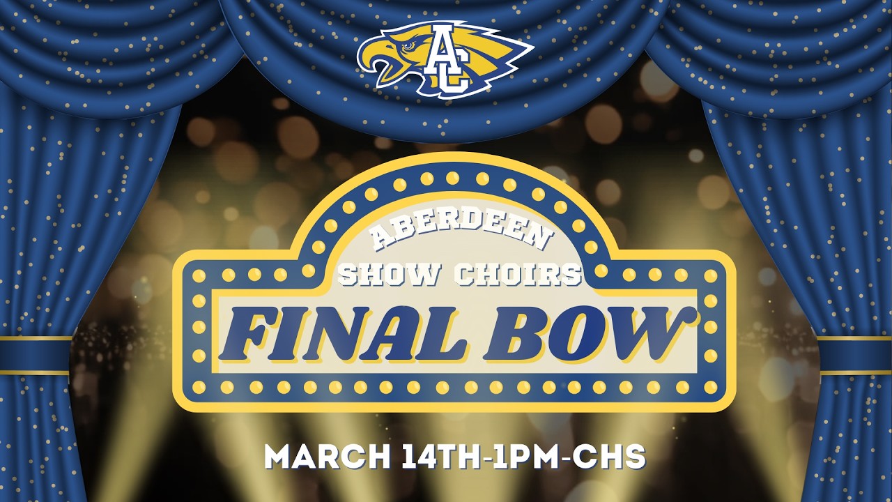 Celebrate an exciting season of show choir with us and see the groups perform one last time!

Eagle Express - Aberdeen, SD Exhibition 
Holgate Harmony - HMS, Aberdeen, SD Exhibition 
Simmons Singers - SMS, Aberdeen, SD Exhibition 
Special Request - Aberdeen, SD Exhibition