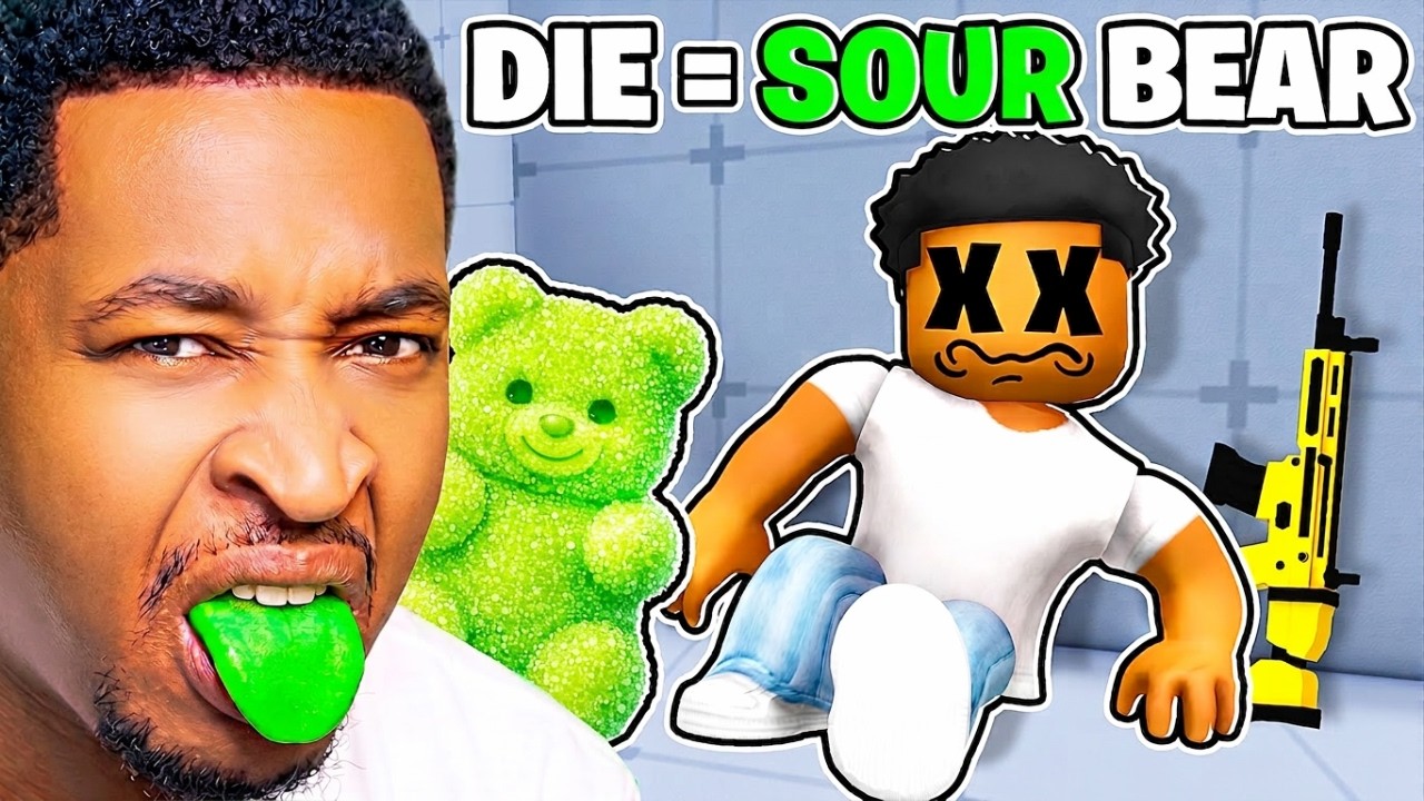 Roblox Rivals But If I DIE, I Eat SOUR GUMMY BEARS!