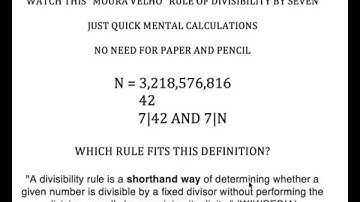 DIVISIBILITY BY 7 - COMPARISON OF TWO RULES