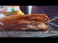 Grilled pork belly on the street , korean  BBQ - korean street food / 길에서 구워주는 삼겹살