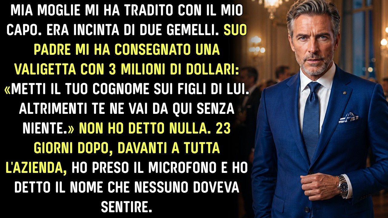 Quella sera mia moglie e la sua famiglia si sono riuniti intorno a me come per un brindisi. Dentro la cartella c'era un assegno da tre milioni di dollari e una richiesta: "Continua a essere il...
