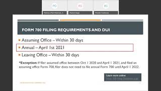 Filing Officer Information Session, February 10, 2021
