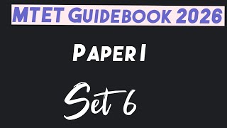 MTET Guidebook 2026 Paper I Set 6