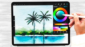 Watercolor Palm Trees Anyone Can Paint in Procreate