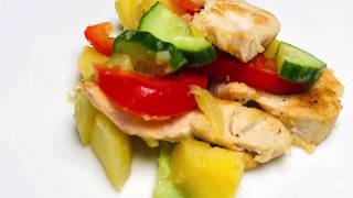 Теплый салат с куриным филе и болгарским перцем | Warm salad with chicken fillet and bell pepper Теплый салат с куриным филе и болгарским перцем | Warm salad with chicken fillet and bell pepper