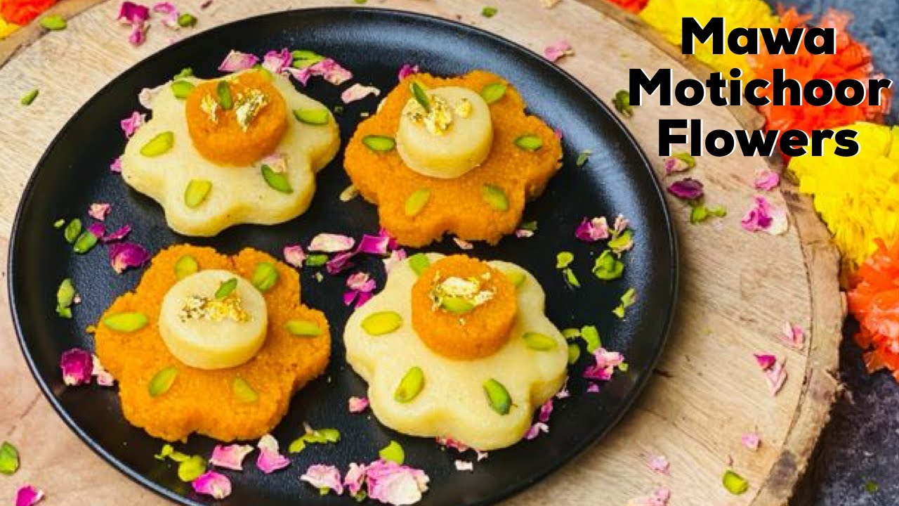 Mawa Motichoor Flowers | Ganesh Chaturthi Special Sweet | Flavourful Food By Priya