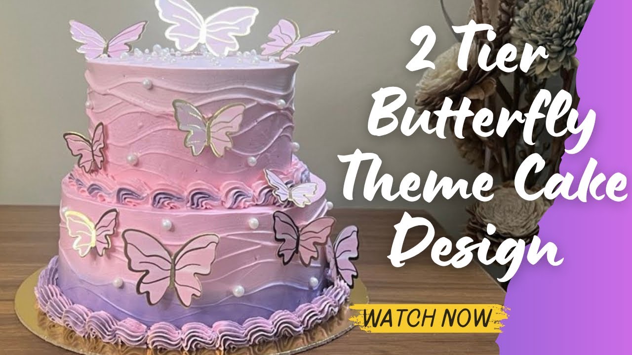 Stunning 2-Tier Butterfly Theme Cake | Step-by-Step Cake Decorating Tutorial