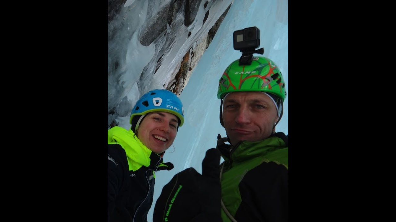 Cascata di Ghiaccio "La madonnina" WI 6  - Val d'Avio - Matteo Rivadossi, Sarah Haase - ice climbing