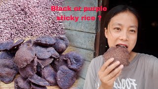 Naga style of making roti with black sticky rice|Homemade|Village life 🥰