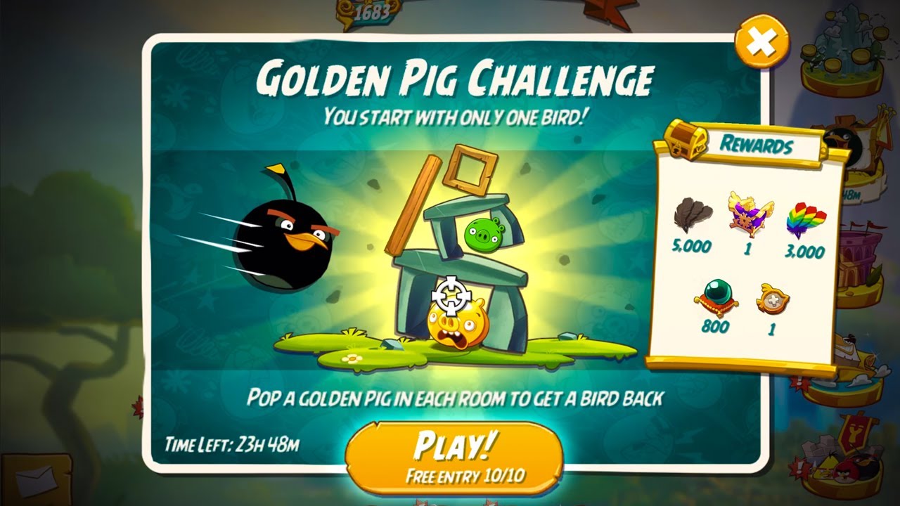 Angry Birds 2 Golden Pig Challenge (Bomb Bird)