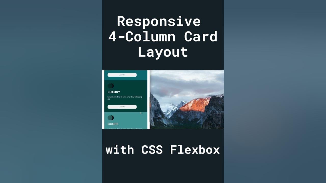 Responsive Four Column Card Layout with CSS Flexbox - YouTube