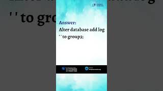 #shorts How to multiplex redo log files ?