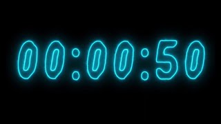 Light Blue Neon Timer 50 Seconds (Countdown)