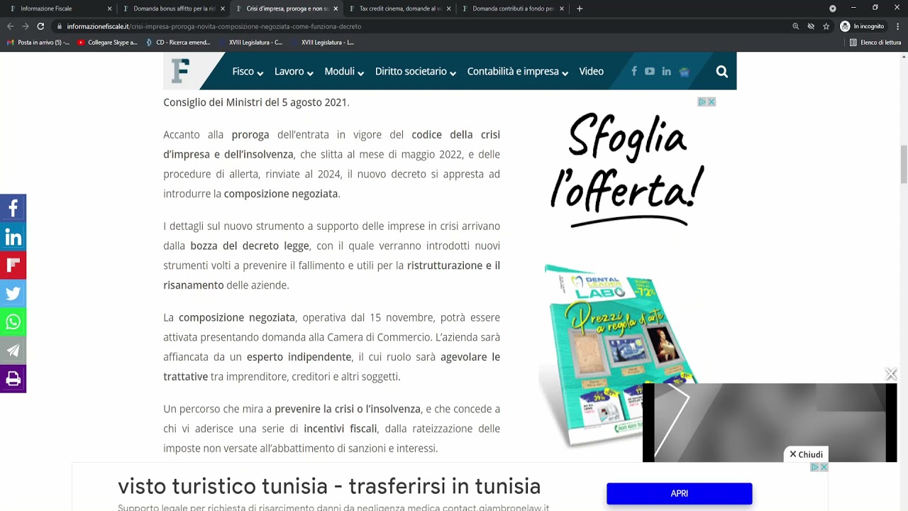 Domanda bonus affitto per la riduzione del canone, le istruzioni, e altre notizie di Fisco e Lavoro