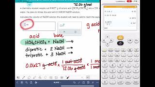 ALEKS: Determining the volume of base needed to titrate a given mass of acid
