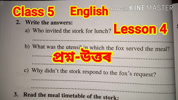 Class 5 English Lesson 4 || The Stork and The Fox Question Answer/Activity Solution