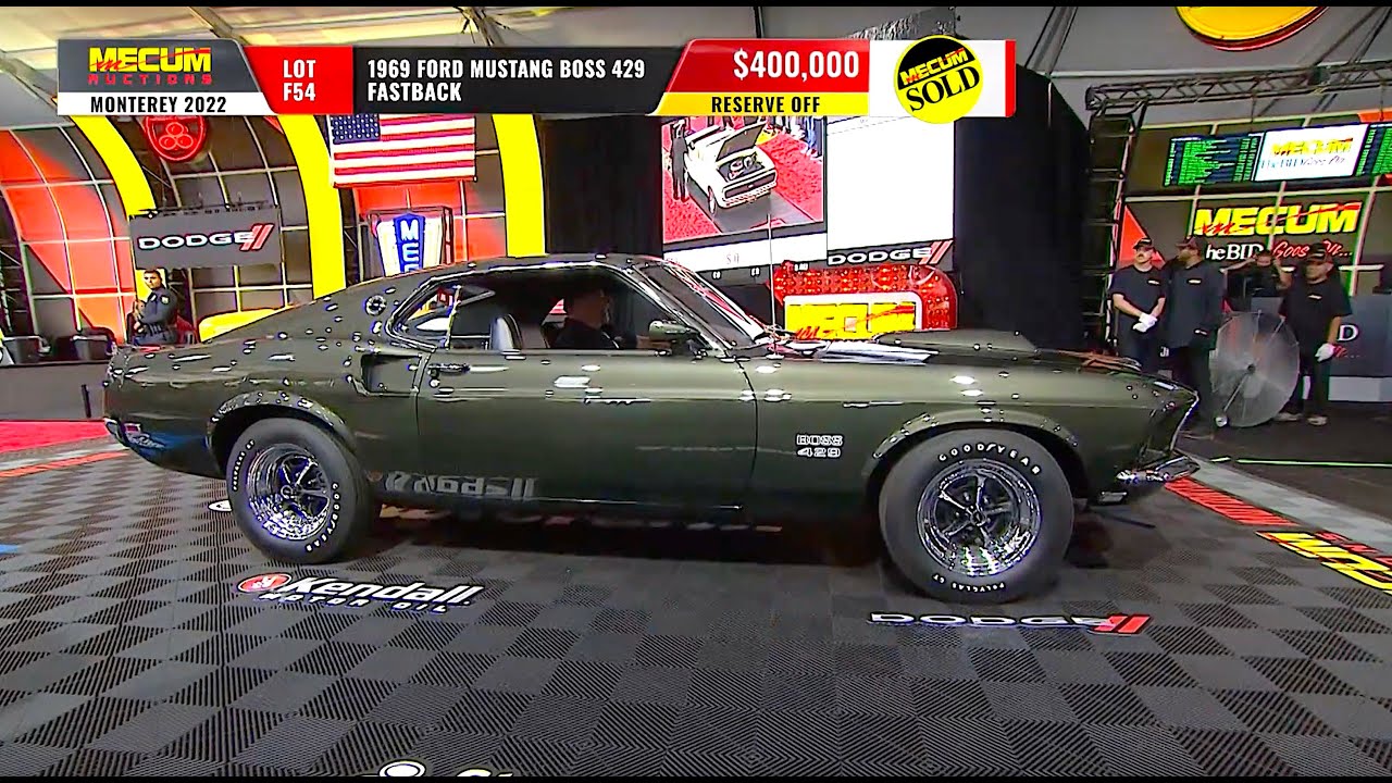 Sold For $400,000 // 1969 Ford Mustang Boss 429 Fastback // Mecum Monterey  2022 - Youtube