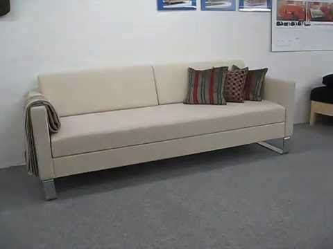 Dobbelt sovesofa model 417, fuldpolstret, med metalben og med ... Opbevaring under seng boxmadras