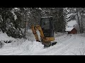 Hydraulic snow plow for mini excavator