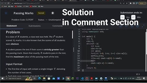 Passing Mark Solution Codechef div 4 || Passing Marks