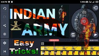 Indian Army video editing by kinemaster in Hindi || Text over video tricks !! video editing tutorial screenshot 4