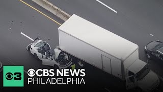 Person hospitalized after crash on I-76 westbound in Philadelphia