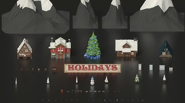 Low Poly New Year Christmas Winter Holiday — Asset Overview | Cinema 4D | CGTrader 3D Model | Unity