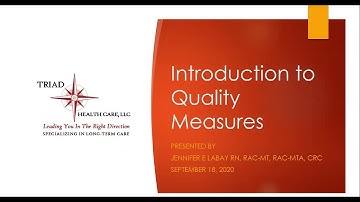 MDS Coding Webinar Series: Session 3 — Introduction to Quality Measures
