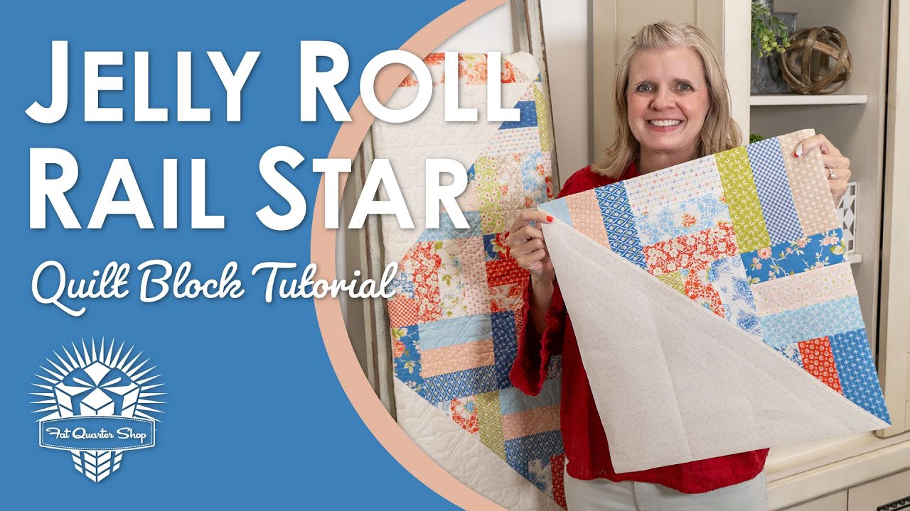 Jelly Roll Rail Star Quilt | Fast & Easy Rail Fence Quilt Pattern | Fat ...