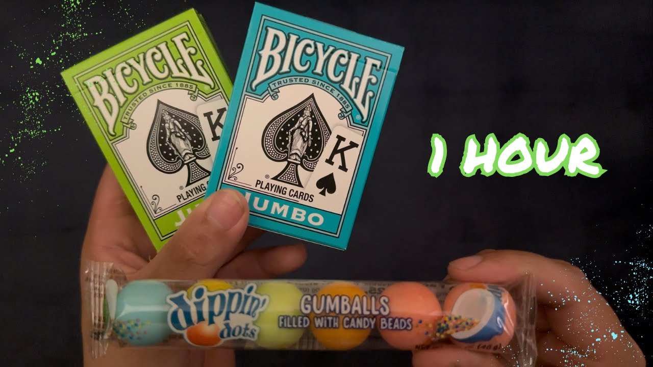 CRUNCHY Gumballs ~ ASMR Gum Chewing 'n' Solitaire (1 HOUR)