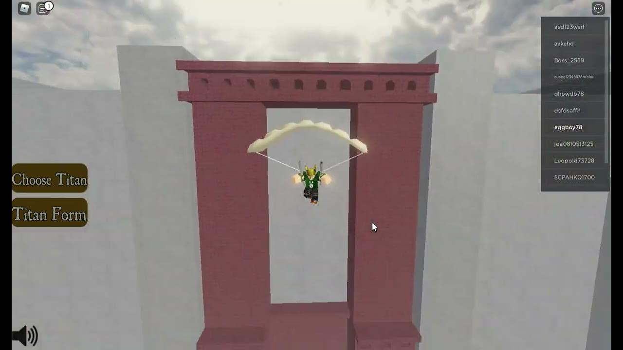 armored titan parachute transformation in roblox YouTube