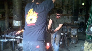 Brian and Dan making a cupping tool