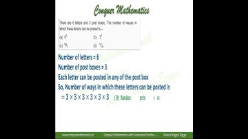 Number of Ways for posting 6 letters in 3 post boxes - Permutations  - Class 11 Mathematics