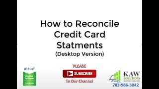 Reconcile Credit Card Statement QuickBooks Desktop