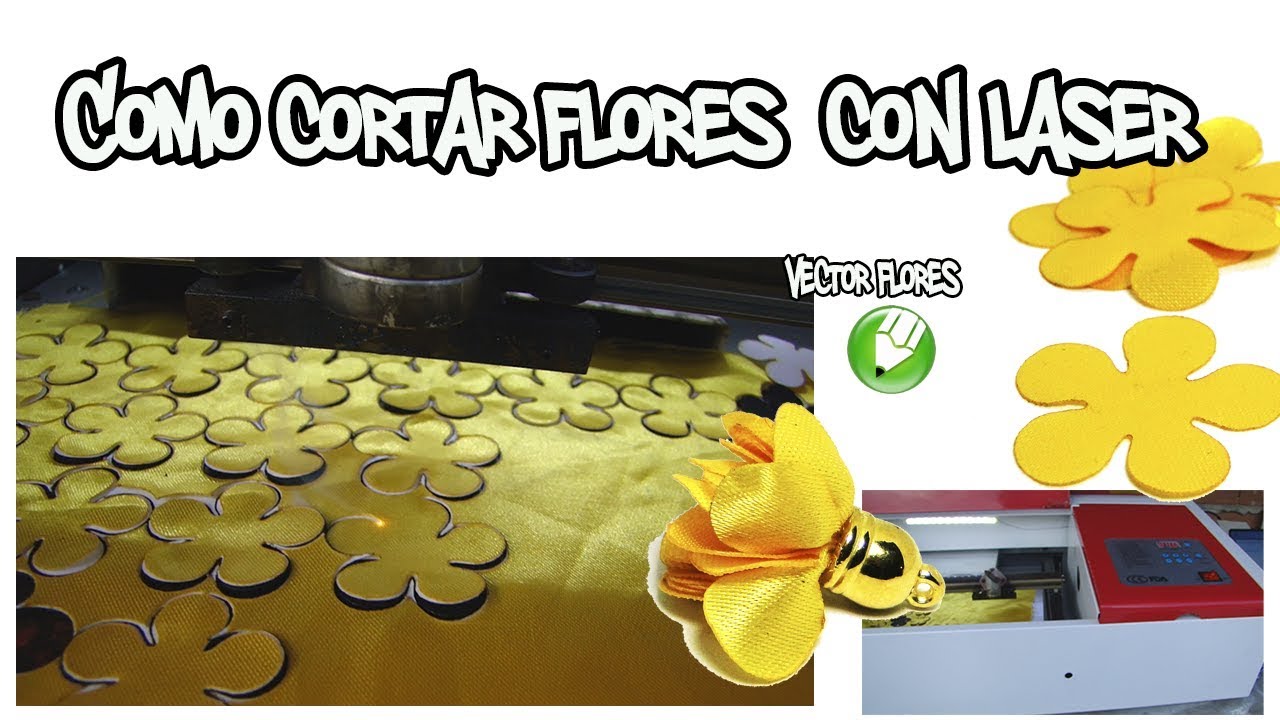 Como cortar flores de tela, mini cortadora laser mas vector