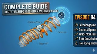 NX TUTORIAL | SIMENES NX12 TUTORIAL | EP-84 | HINDI | HELIX ALONG SPINE | ALIGNMENT | HELIX IN NX