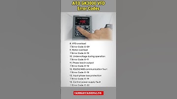 20  ERROR CODES OF ATO GK3000 VFD #shorts #vfd #troubleshooting #vdrive