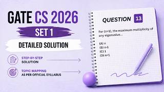GATE 2026 CS SET 1 | Question 13 | Engineering Mathematics | Linear Algebra | Eigenvalues