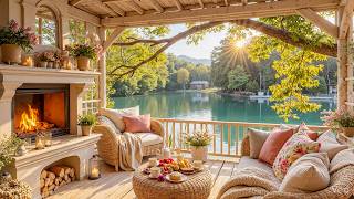 Warm Spring Fireplace & Peaceful Piano | Soft Piano Music & Fireplace Sounds for Relaxation