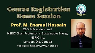 Course registration demo Session. NSRIC Inc.