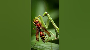 Predator Showdown: Giant Wasp Meets the Mantis 😱