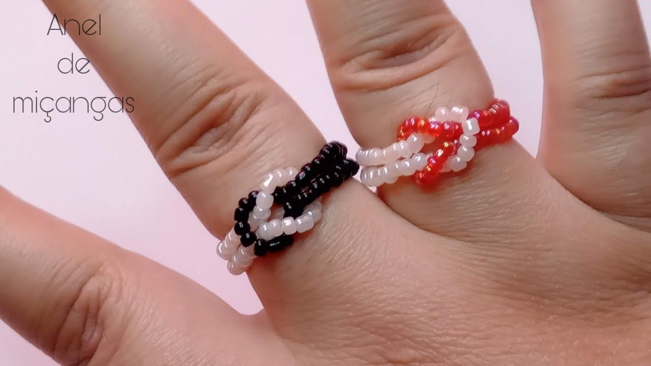 Anéis de miçangas/passo a passo.