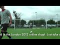 Charlton Athletic FC footballers try a penalty kick blindfolded - London 2012