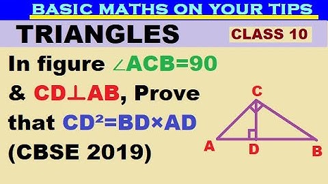 In figure ∠ACB=90 & CD⊥ AB, Prove that CD²=BD×AD