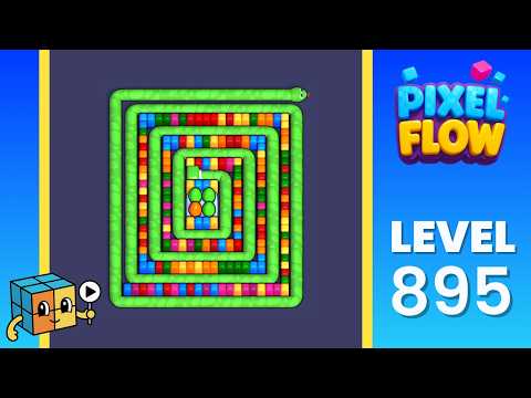 Pixel Flow Level 895 (Hard) Solution Walkthrough - Green Snake