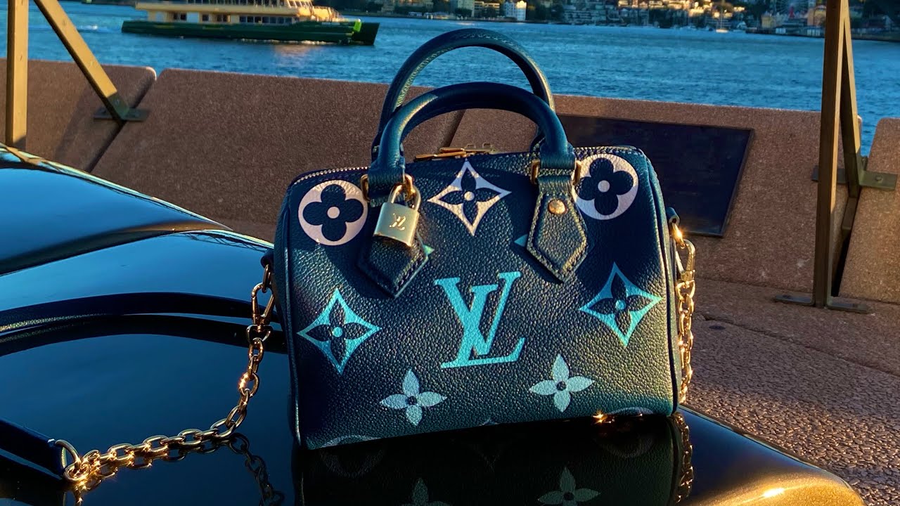 Louis Vuitton Empreinte Monogram Speedy Bandouliere 20 Degrade Blue